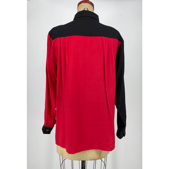 Emdee Retro Colorblock Long Sleeve Button Front Shirt 38 - Picture 2 of 8